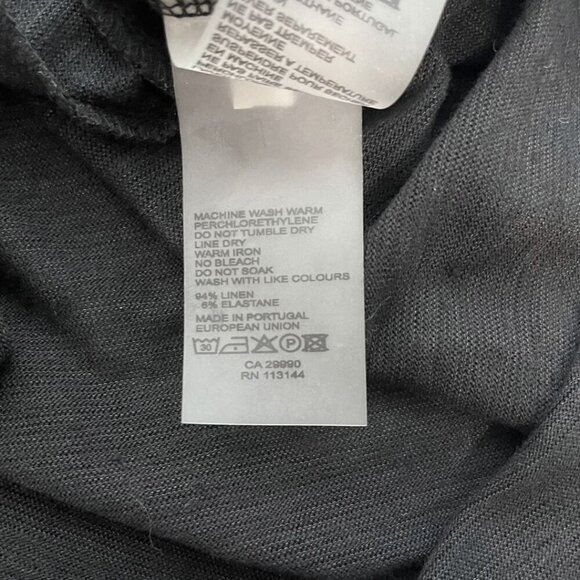 MAJESTIC FILATURES BLACK LINEN BLEND SHORT SLEEVE MAXI DRESS - XS (1) - Picture 9 of 9